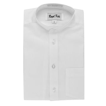 ROYAL KIDS Mandarin White Dress Shirt